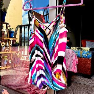 Colorful/Sexy Silk Soft Camisole, elastic front edge—never worn🌸